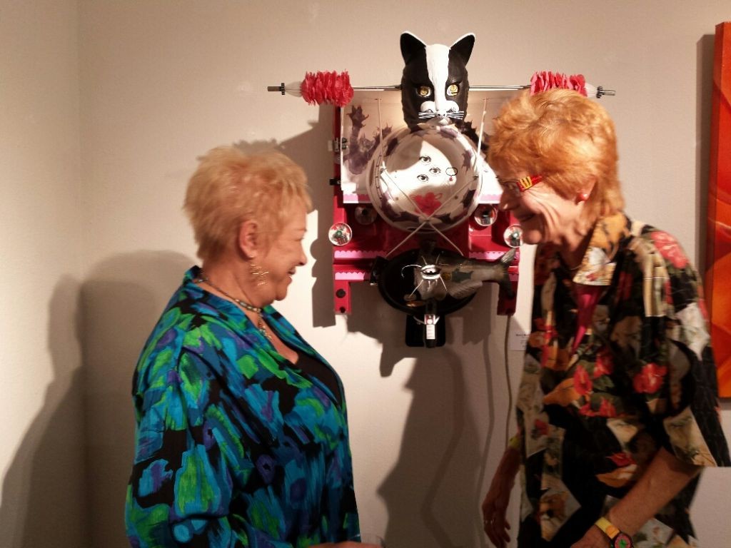 Ginny Foat with Nancy Worthington and "Cat Go Fish"